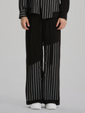 Shadow Stripes Wide Deconstructed Pants