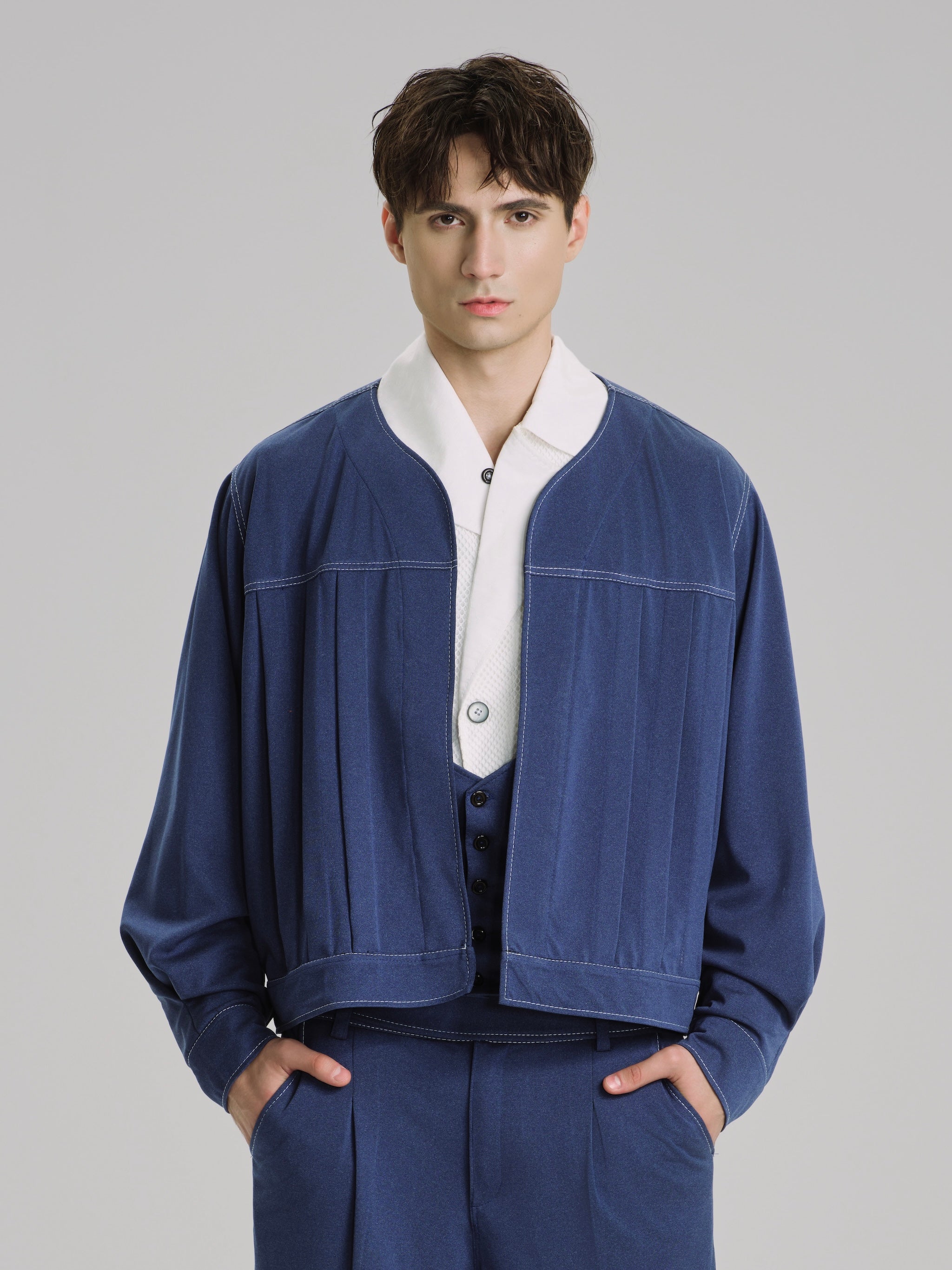 Bleu Marais Cropped Jacket