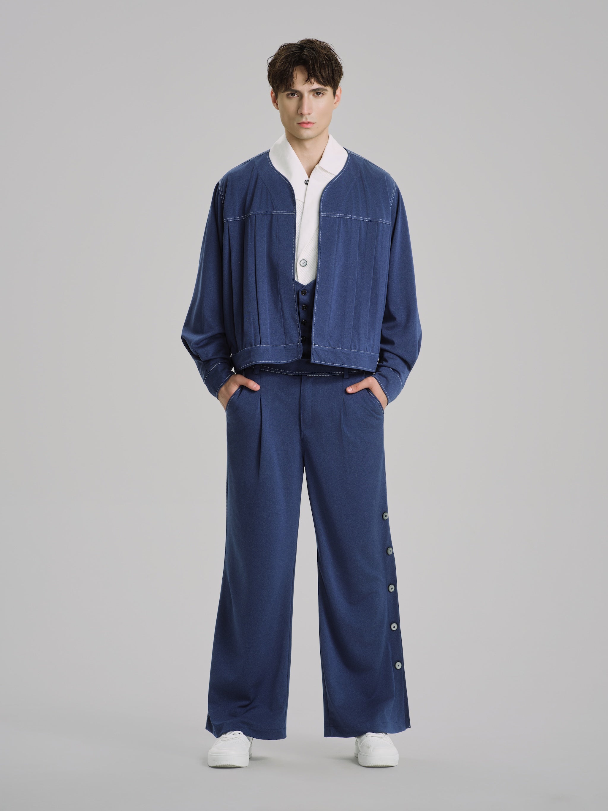 Bleu Marais Cropped Jacket